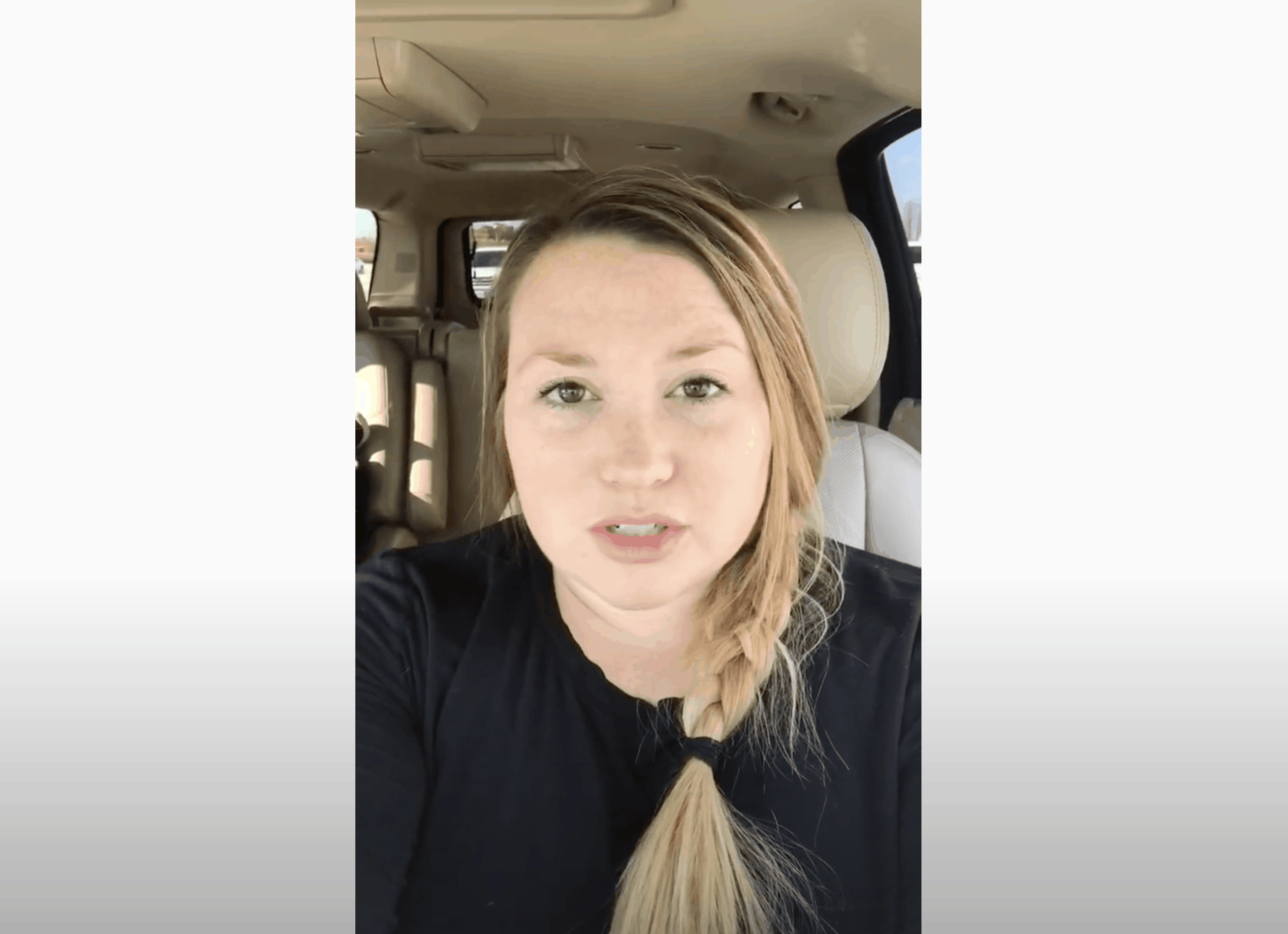 woman inside her car